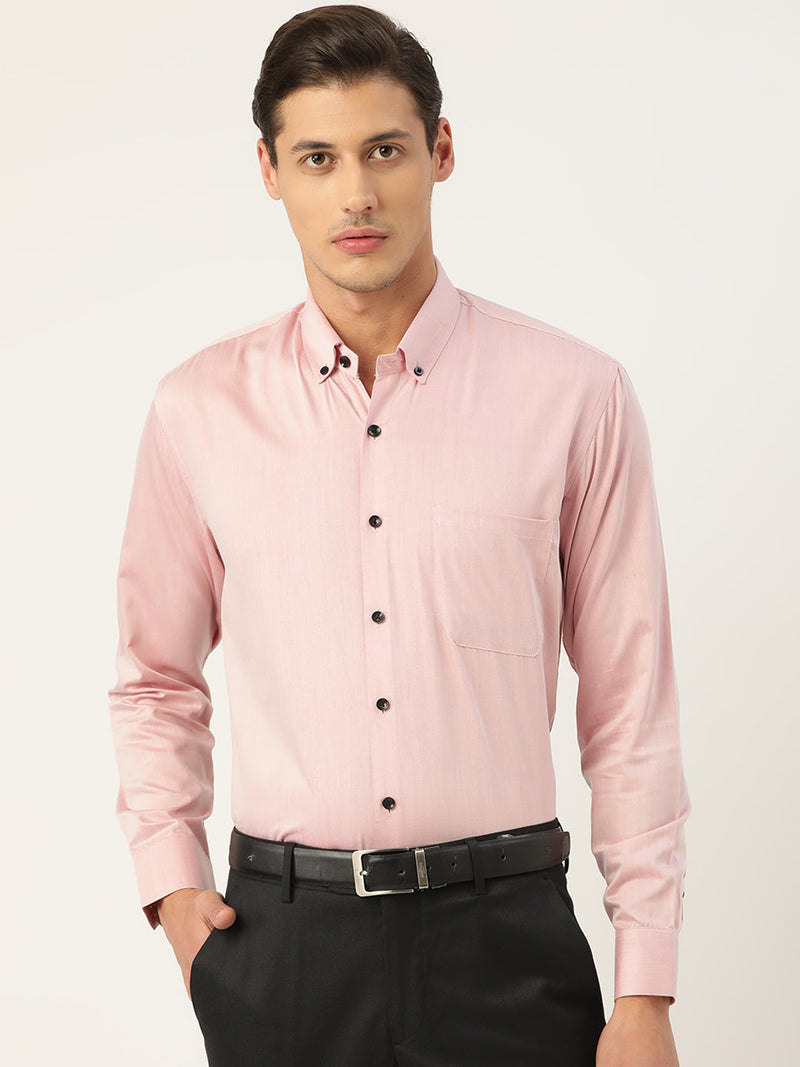 Indian Needle Men's Solid Formal Cotton Shirt