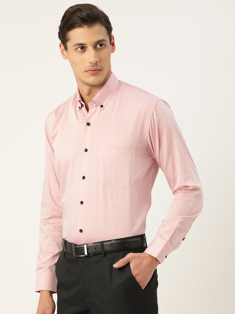 Indian Needle Men's Solid Formal Cotton Shirt