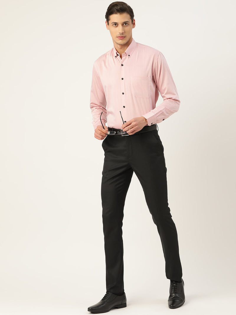 Indian Needle Men's Solid Formal Cotton Shirt