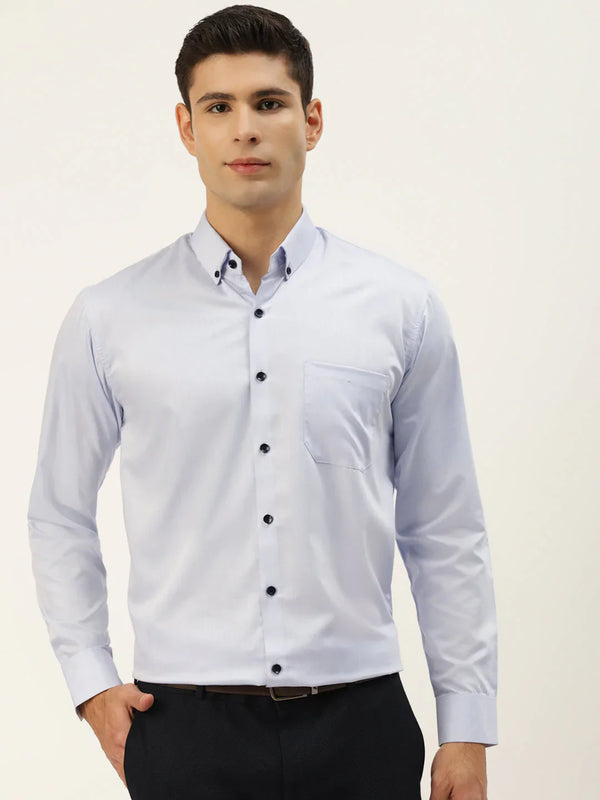 Jainish Men's Solid Formal Cotton Shirt ( SF 792Sky )