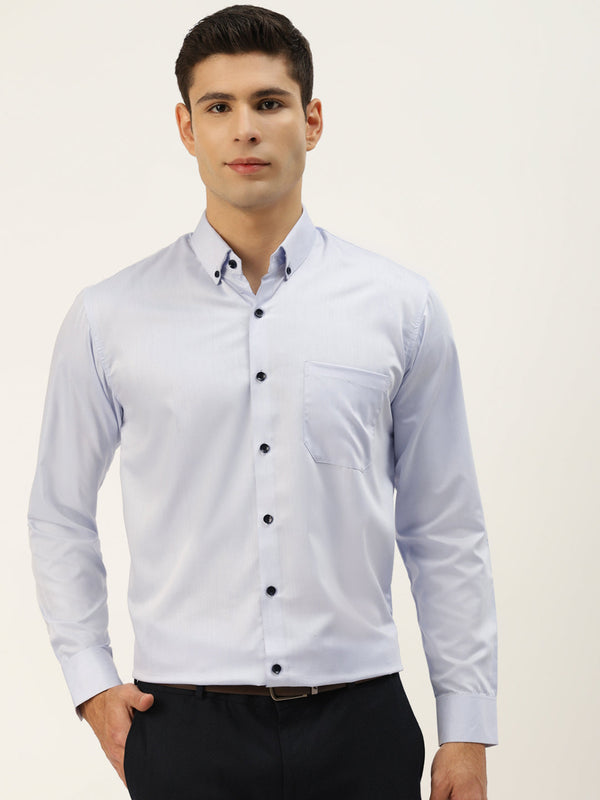 Indian Needle Men's Solid Formal Cotton Shirt