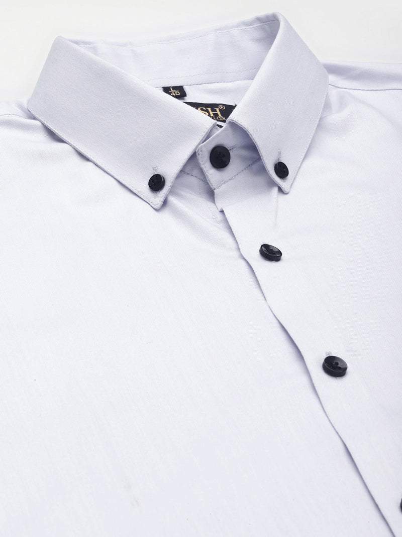 Indian Needle Men's Solid Formal Cotton Shirt