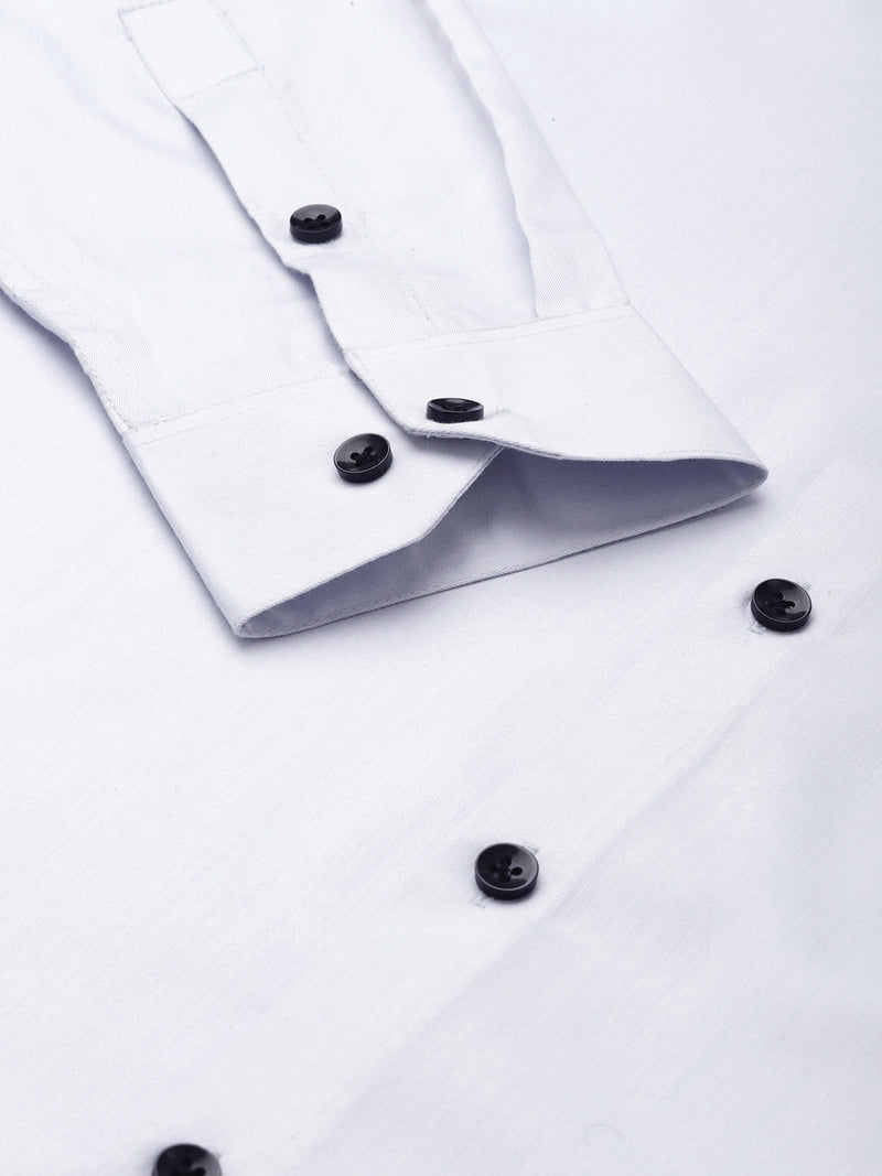 Indian Needle Men's Solid Formal Cotton Shirt