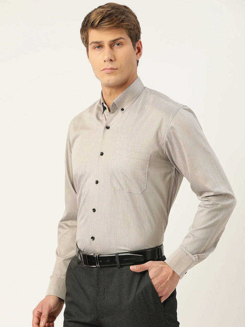 Jainish Men's Solid Formal Cotton Shirt ( SF 792Steel-Grey )