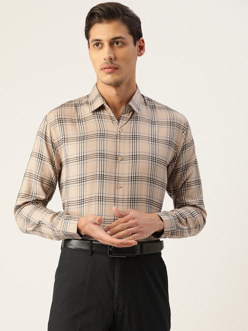 Indian Needle Men's Cotton Checked Formal Shirts