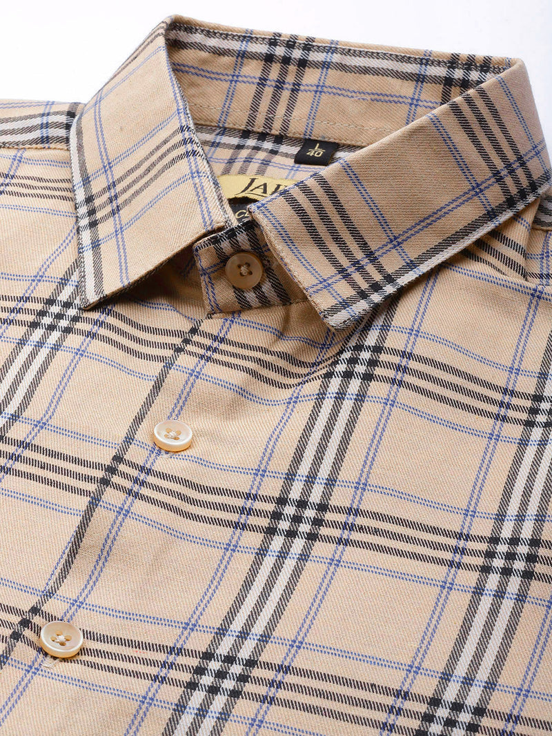 Indian Needle Men's Cotton Checked Formal Shirts