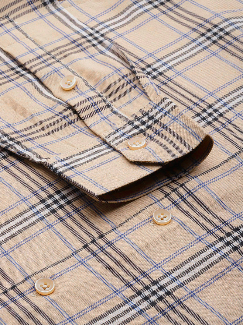 Indian Needle Men's Cotton Checked Formal Shirts