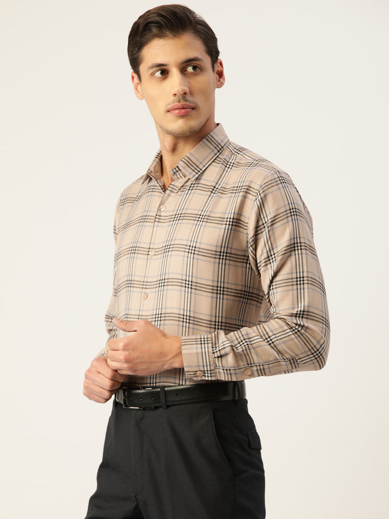 Indian Needle Men's Cotton Checked Formal Shirts