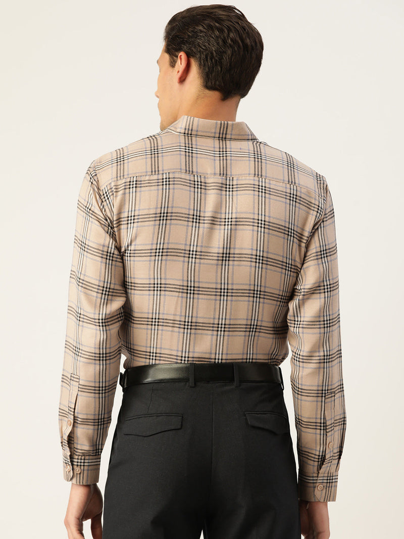 Indian Needle Men's Cotton Checked Formal Shirts