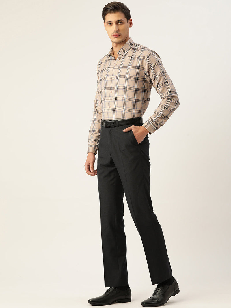 Indian Needle Men's Cotton Checked Formal Shirts