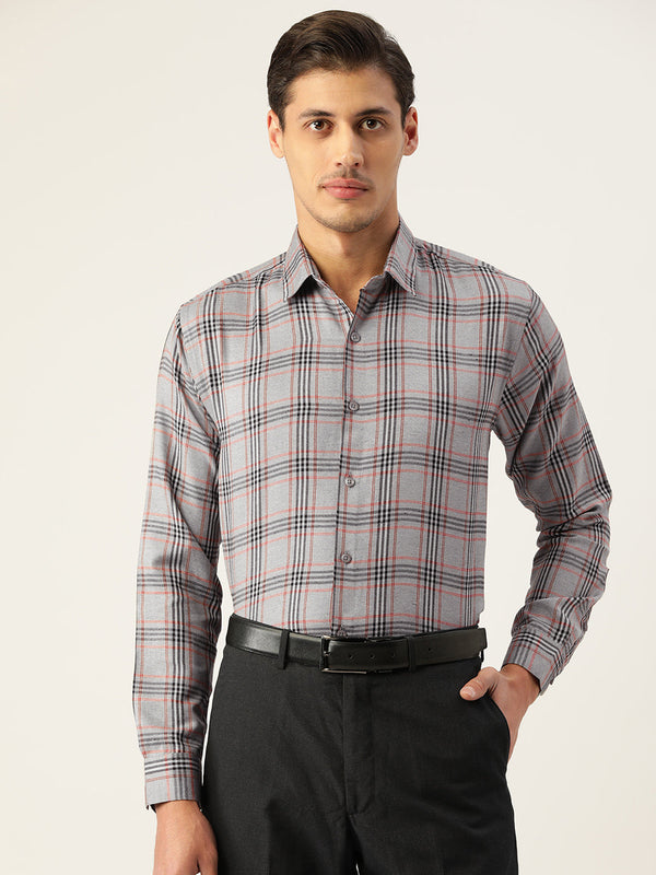 Indian Needle Men's Cotton Checked Formal Shirts