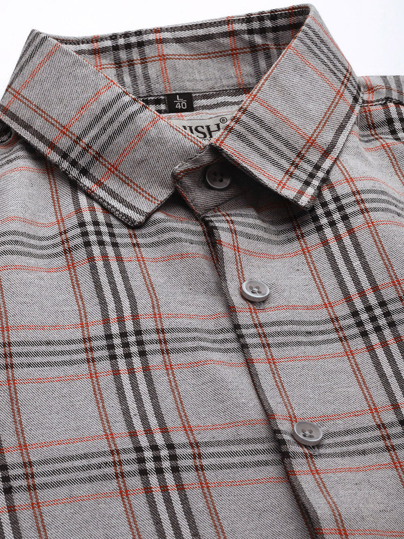 Indian Needle Men's Cotton Checked Formal Shirts