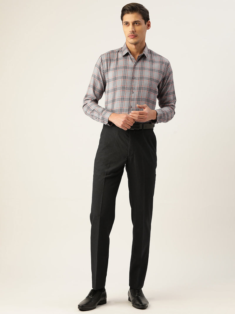 Indian Needle Men's Cotton Checked Formal Shirts