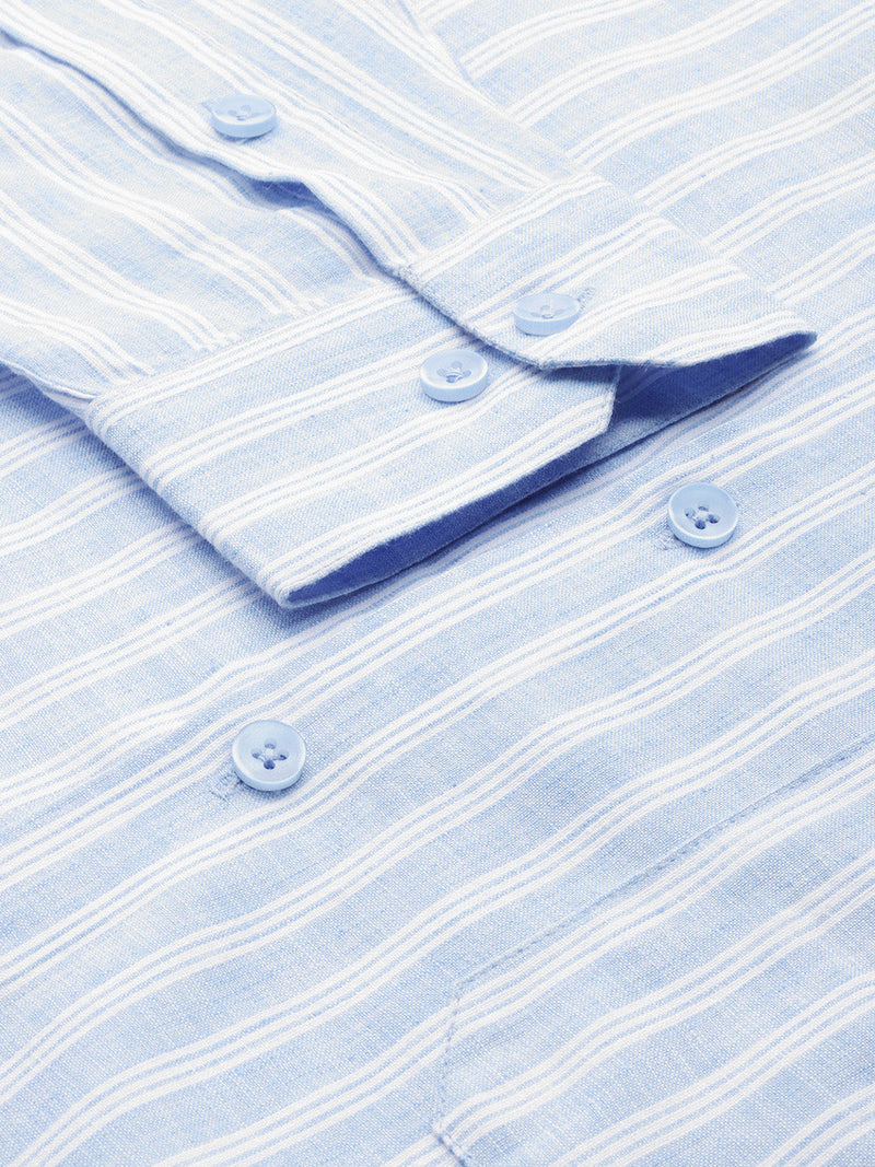 Indian Needle Men's  Cotton Striped Formal Shirts