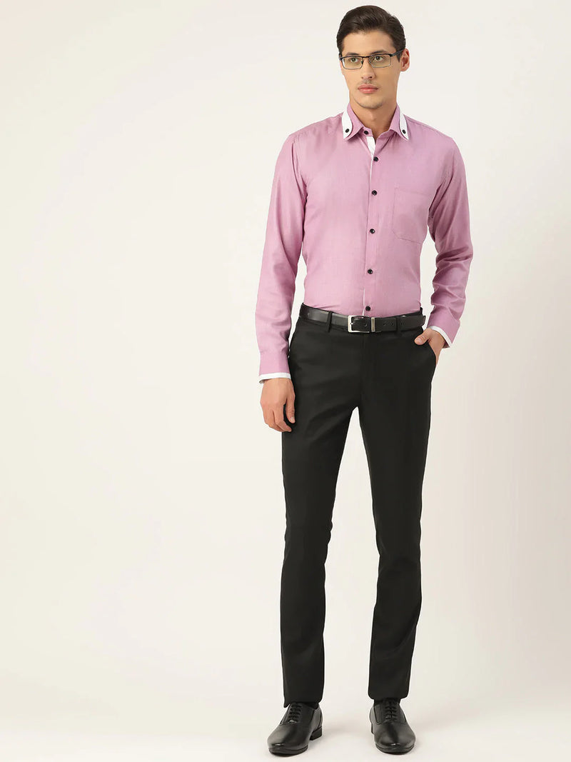 Jainish Men's  Cotton Solid Formal Shirts ( SF 796Purple )