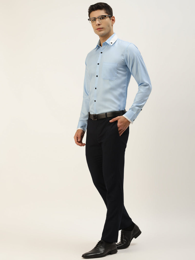 Indian Needle Men's  Cotton Solid Formal Shirts