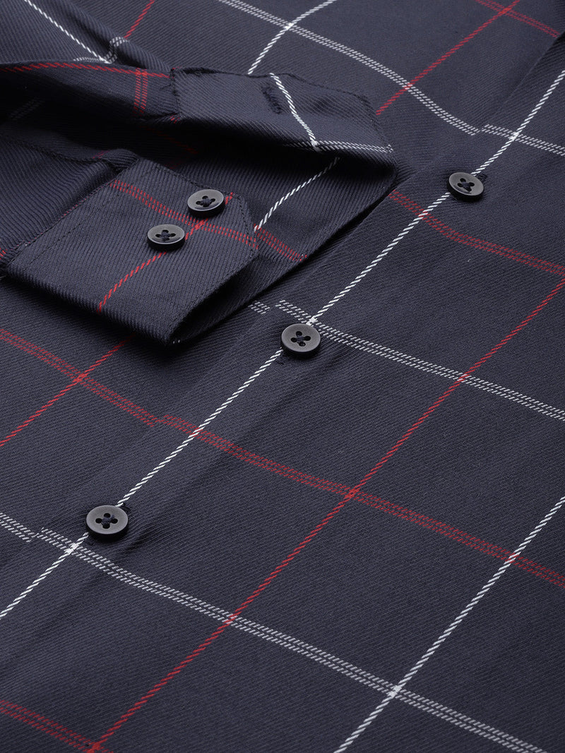 Indian Needle Men's Cotton Checked Formal Shirts