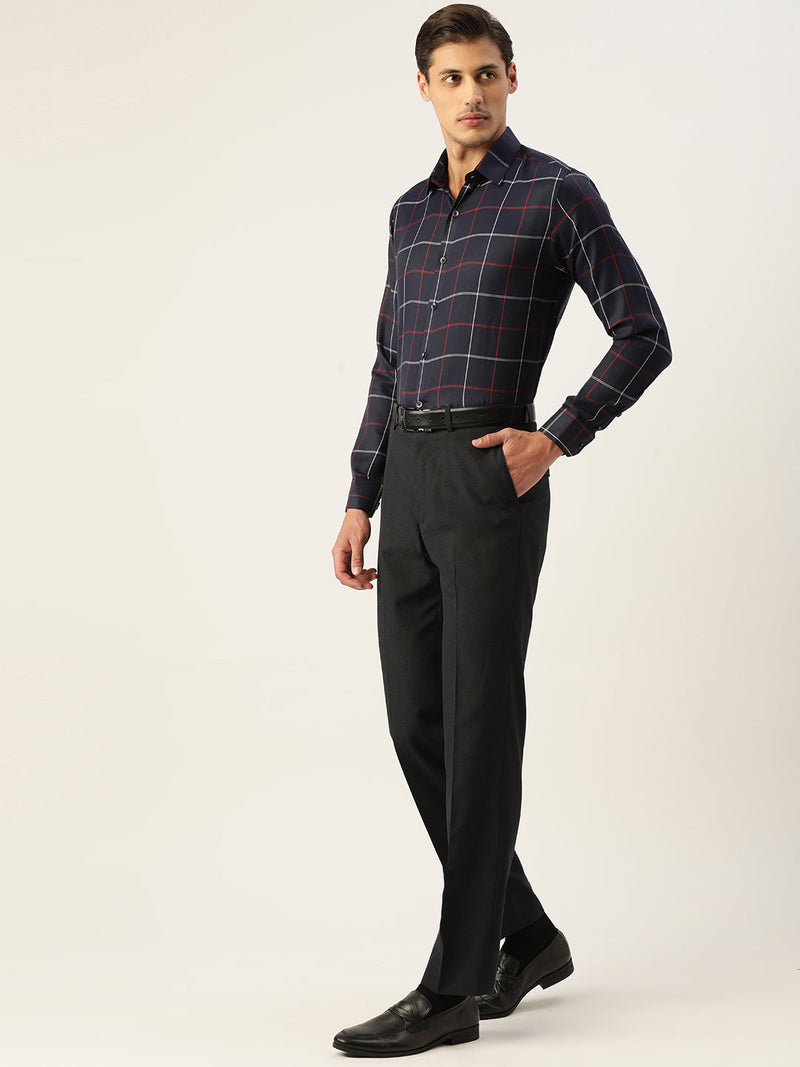 Indian Needle Men's Cotton Checked Formal Shirts