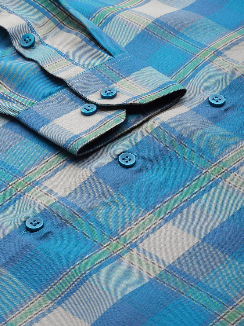 Indian Needle Men's Cotton Checked Formal Shirts