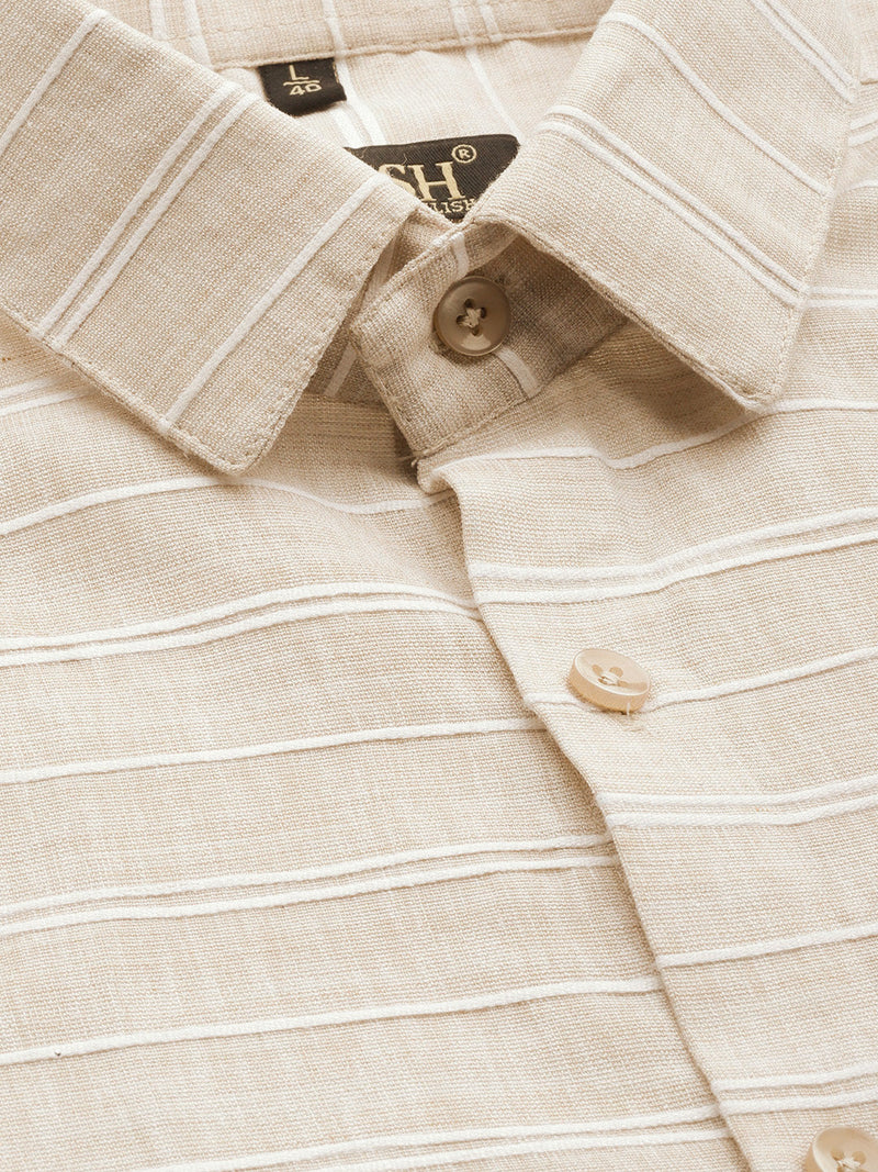 Indian Needle Men's Cotton Striped Formal Shirts