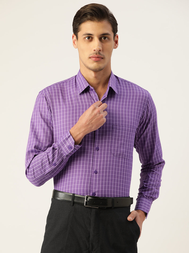 Indian Needle Men's Cotton Checked Formal Shirts