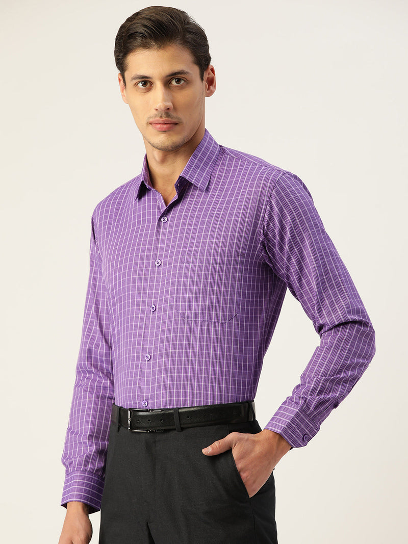 Indian Needle Men's Cotton Checked Formal Shirts