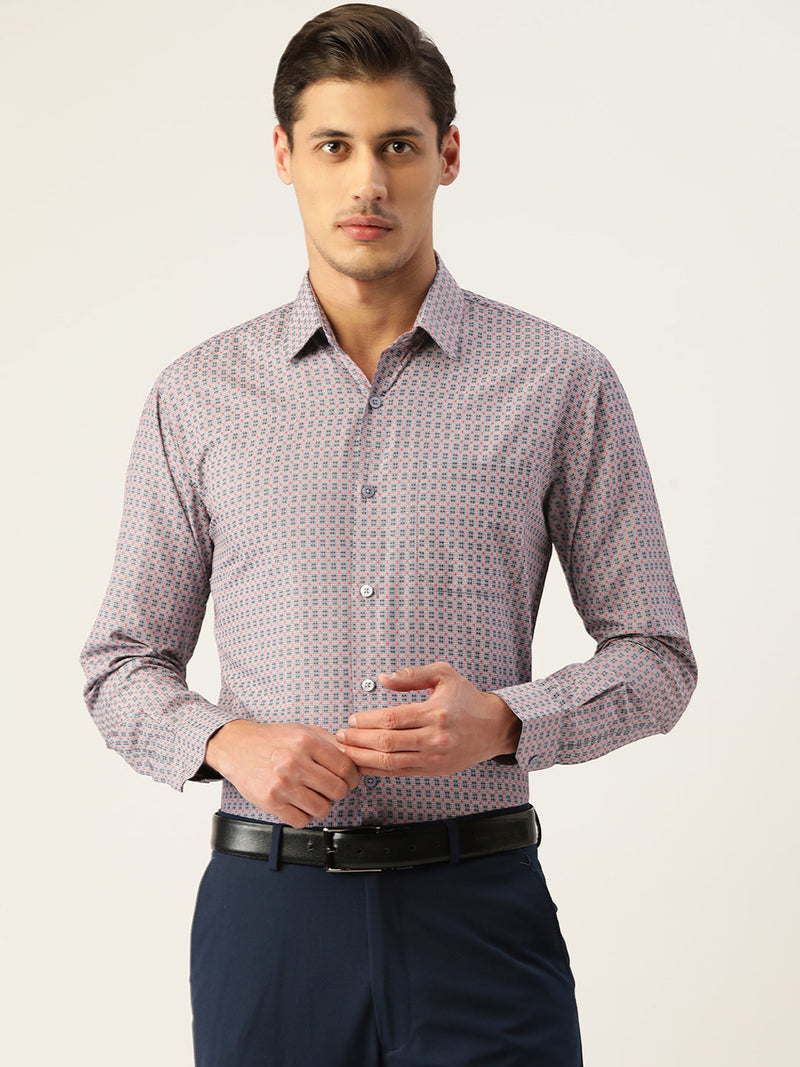 Indian Needle Men's Cotton Micro Checked Formal Shirts