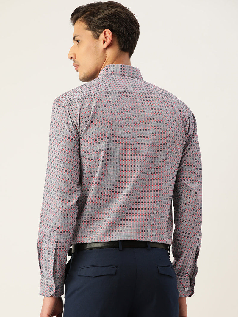 Indian Needle Men's Cotton Micro Checked Formal Shirts