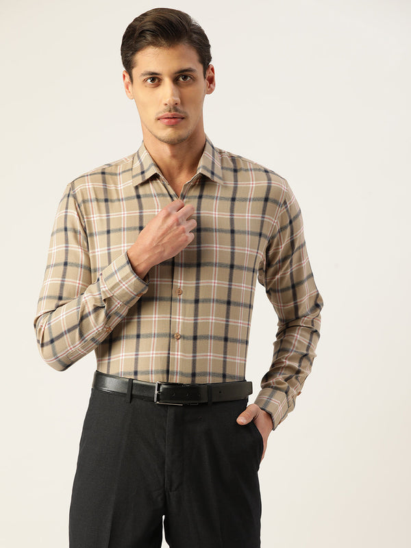 Indian Needle Men's Cotton Checked Formal Shirts