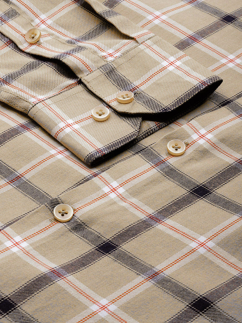 Indian Needle Men's Cotton Checked Formal Shirts