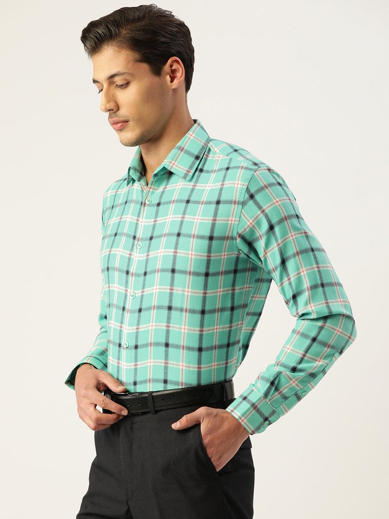 Indian Needle Men's Cotton Checked Formal Shirts