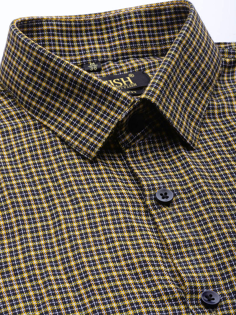 Indian Needle Men's Cotton Checked Formal Shirts