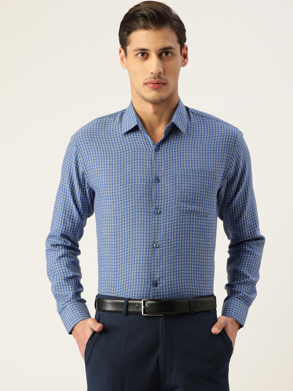 Indian Needle Men's Cotton Checked Formal Shirts