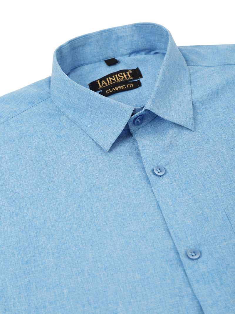 Indian Needle Men's Cotton Solid Half Sleeve Formal Shirts