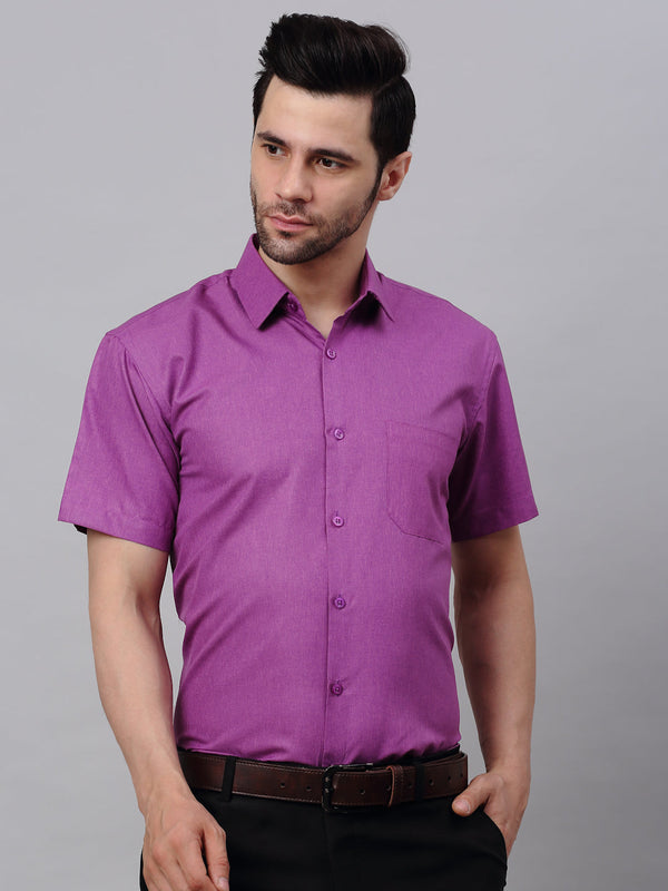 Men's Cotton Solid Half Sleeves Formal Shirt