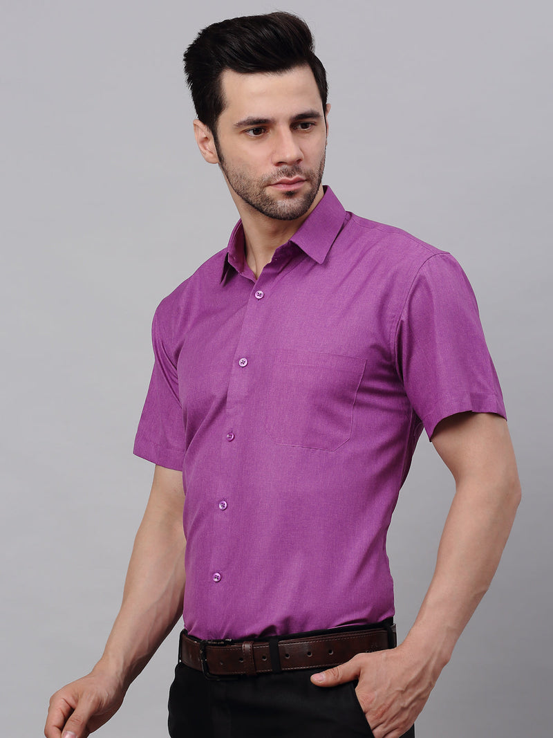 Men's Cotton Solid Half Sleeves Formal Shirt