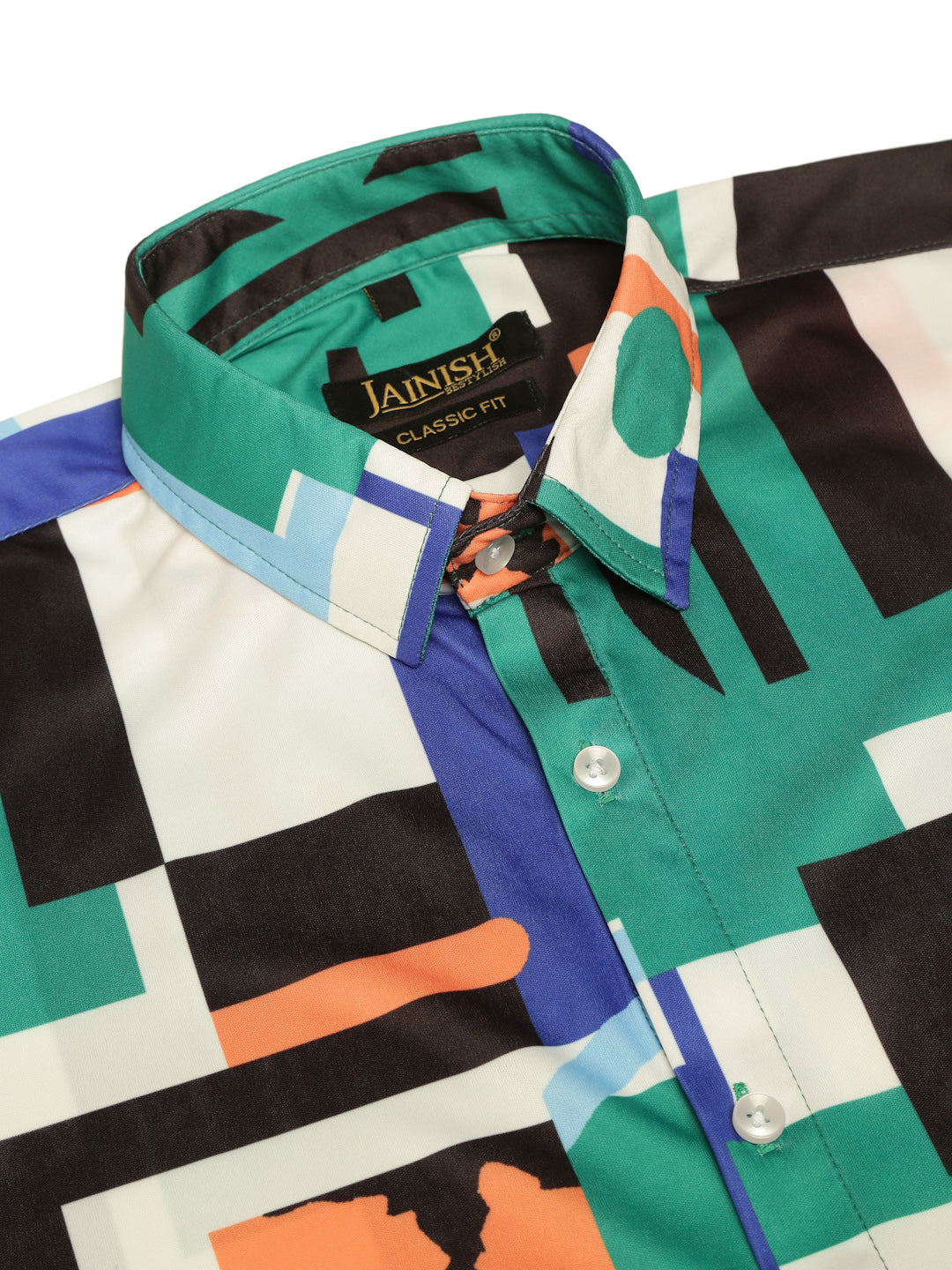 Indian Needle Men's Lycra Printed Half Sleeve Formal Shirts