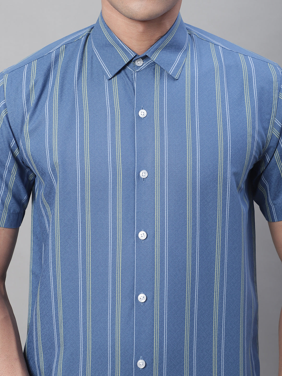 Men's Blue Striped Formal Shirt