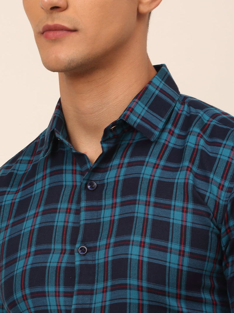 Men's Cotton Checked Half Sleeves Formal Shirts