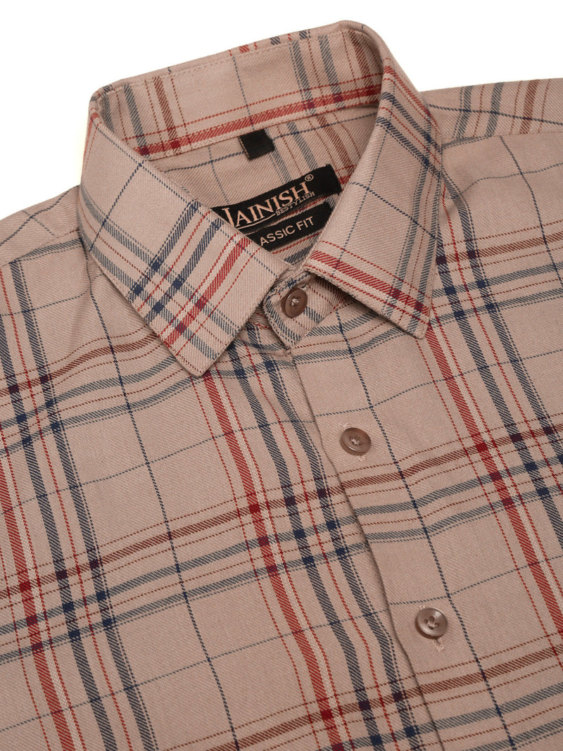 Indian Needle Men's Cotton Checked Formal Shirts