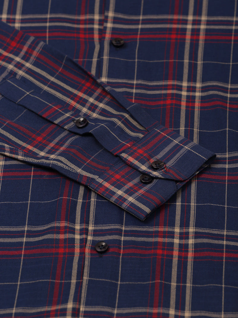 Indian Needle Men's Cotton Checked Formal Shirts