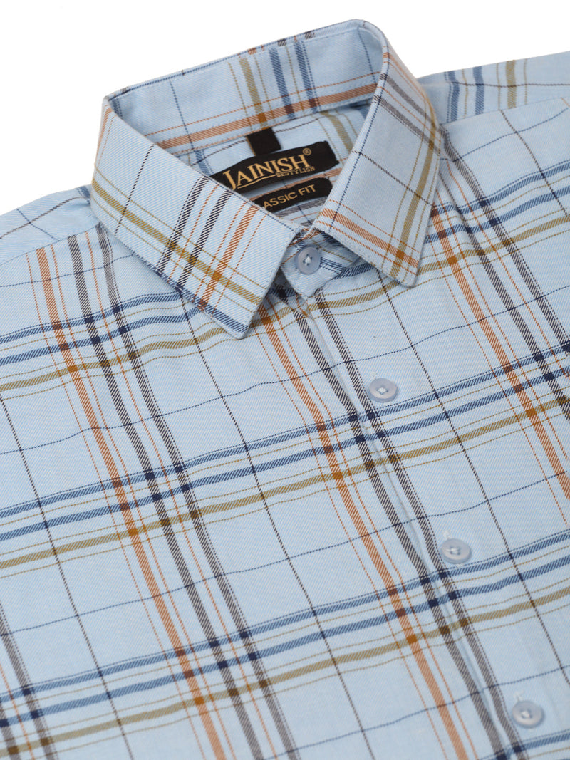 Indian Needle Men's Cotton Checked Formal Shirts