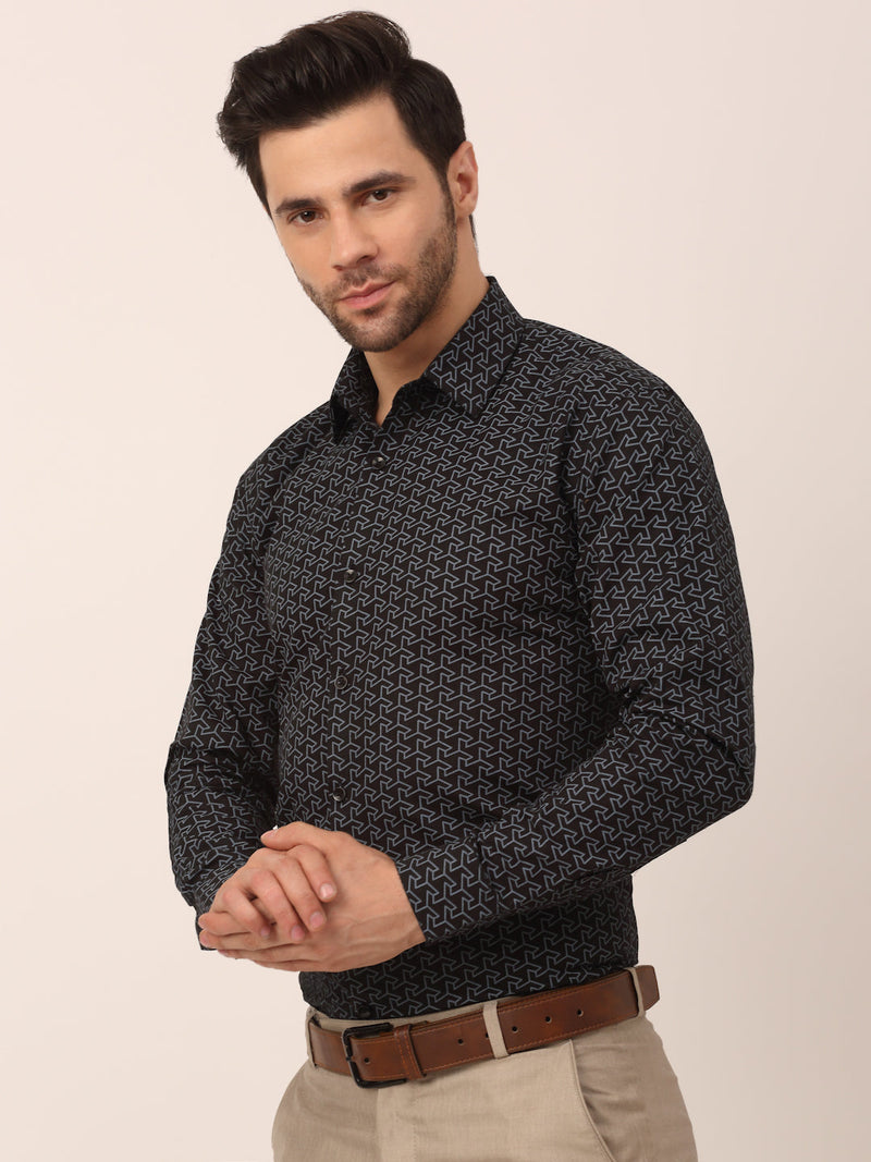 Indian Needle Men's  Cotton Printed Formal Shirts