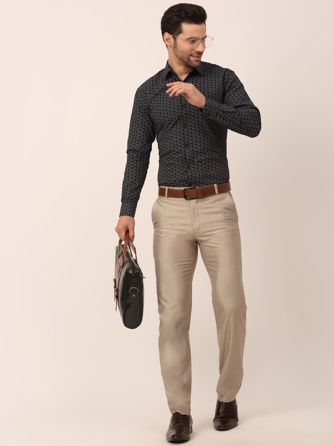 Indian Needle Men's  Cotton Printed Formal Shirts