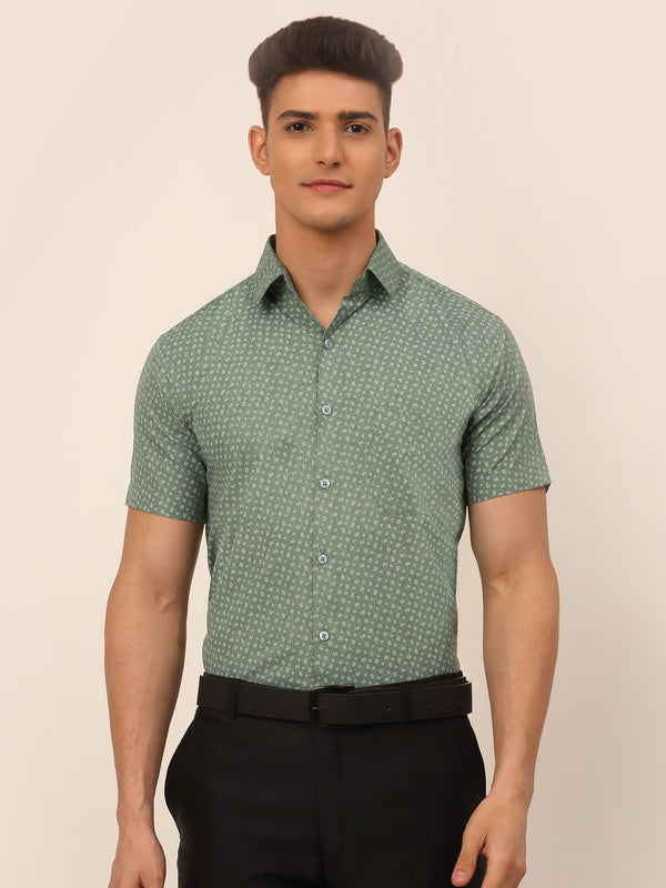 Indian Needle Men's Cotton Printed Formal Shirts