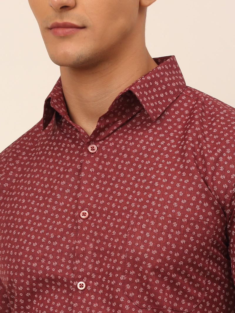 Indian Needle Men's Cotton Printed Formal Shirts