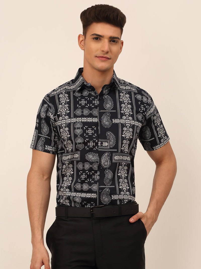 Indian Needle Men's Cotton Printed Formal Shirts