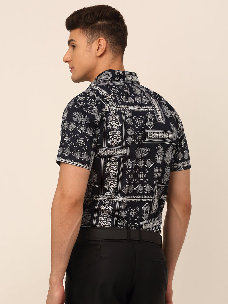 Indian Needle Men's Cotton Printed Formal Shirts