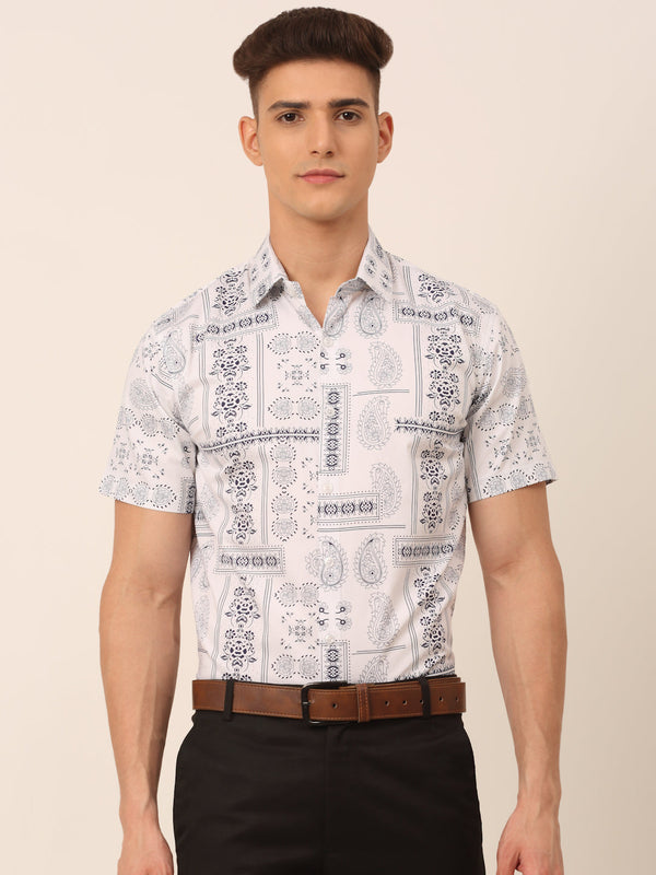 Indian Needle Men's Cotton Printed Formal Shirts