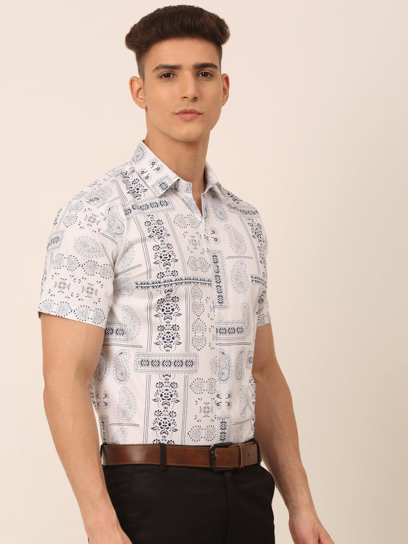 Indian Needle Men's Cotton Printed Formal Shirts